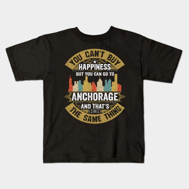 USA City Anchorage City T-Shirt I Love Anchorage Flag Alaska State Home City Anchorage Map Native American USA Flag Kids T-Shirt by BestSellerDesign